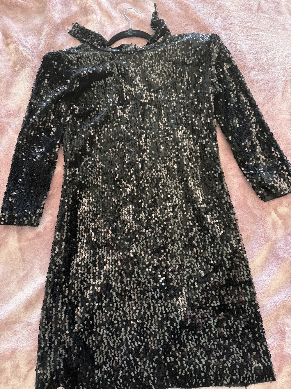 Zara Black Sequin Midi Dress